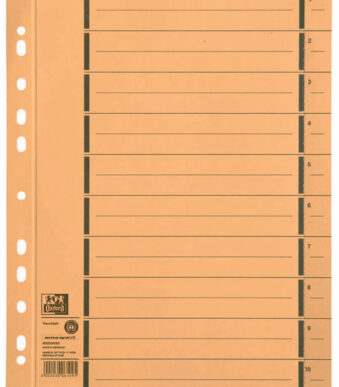 ELBA scheidingsbladen met perforatie, DIN A4 overbreed, geel