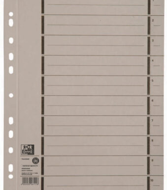 ELBA scheidingsbladen met perforatie, DIN A4 overbreed, grijs