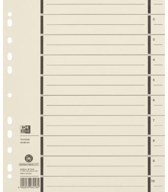ELBA scheidingsbladen met perforatie, DIN A4 overbreed, chamois