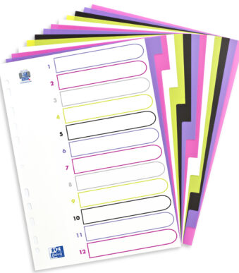 ELBA kunststof tabbladen myColour, DIN A4, 12-delig, blanco