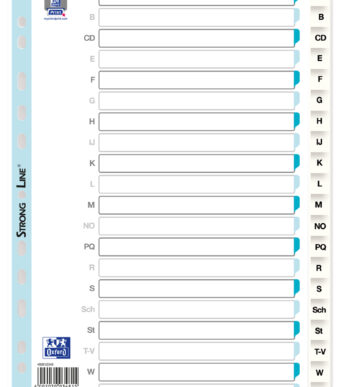 ELBA kunststof tabbladen, A-Z, DIN A4, wit, 20-delig