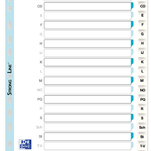 ELBA kunststof tabbladen, A-Z, DIN A4, wit, 20-delig