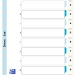 Oxford kunststof tabbladen, cijfers, DIN A4, wit, 10-delig