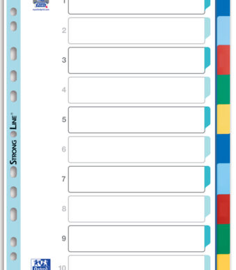 ELBA kunststof tabbladen, blanco, gekleurde tabs, 10-delig