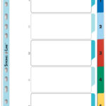 Oxford kunststof tabbladen, cijfers, DIN A4, gekleurd, 5-delig