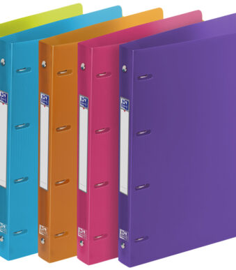Oxford ringband ´School Life´, DIN A4 XL, 4-rings, PP, rugbreedte 30 mm, kleuren assorti