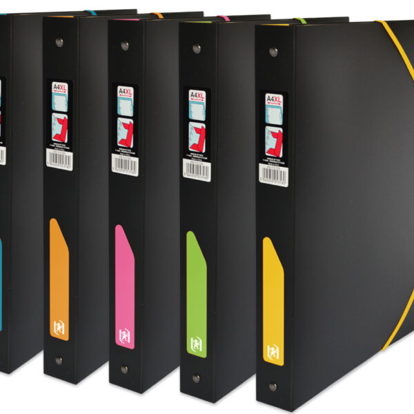 Oxford ringband 'for Students', A4 XL, 4-rings, PP, kleuren assorti