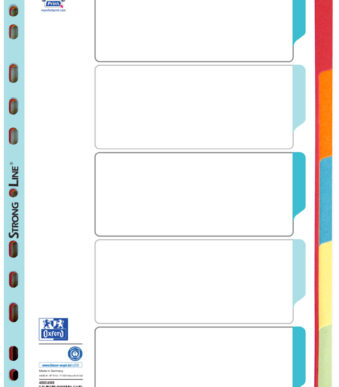 ELBA kartonnen tabbladen, blanco, DIN A4, gekleurd, 5-delig