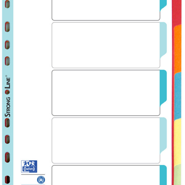 ELBA kartonnen tabbladen, blanco, DIN A4, gekleurd, 5-delig