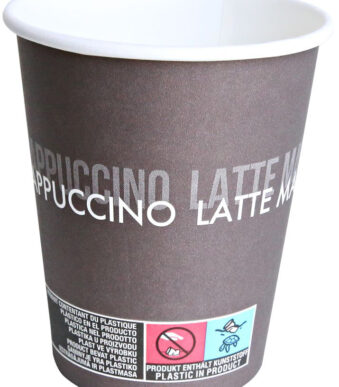 Papieren koffiebekers om mee te nemen, 0,2 l, bruin/wit