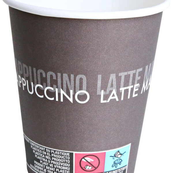 Papieren koffiebekers om mee te nemen, 0,2 l, bruin/wit