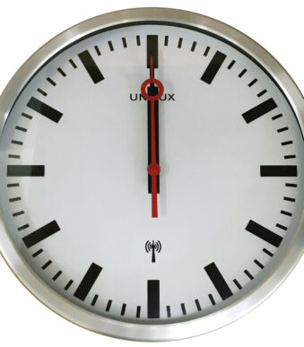 UNiLUX wandklok/radiogestuurd STATION, diameter: 350 mm, zilver