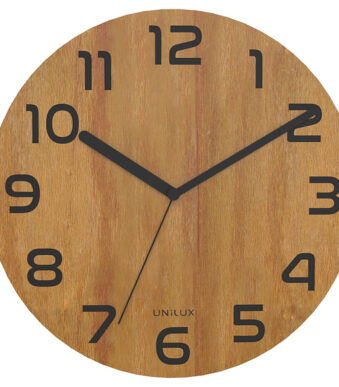 UNiLUX wandklok/quarzklok PALMA Bamboo, zwart-bamboe