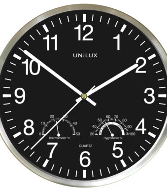 UNiLUX wandklok WETTY, diameter: 300 mm, zwart