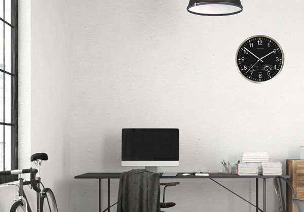 UNiLUX wandklok WETTY, diameter: 300 mm, zwart