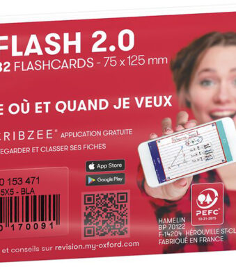Oxford systeemkaarten Flash 2.0, 75 x 125 mm, wit, geruit, 250 g/m2