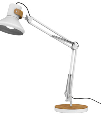 UNILUX LED-bureaulamo BAYA BAMBOO, wit-bamboe