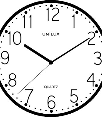 UNILUX wandklok/quarzklok NESSY, diameter: 250 mm, zwart