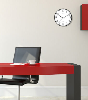 UNILUX wandklok/quarzklok NESSY, diameter: 250 mm, zwart