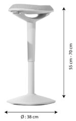 UNILUX ergonomische kruk ERGO BOOST, wit-grijs