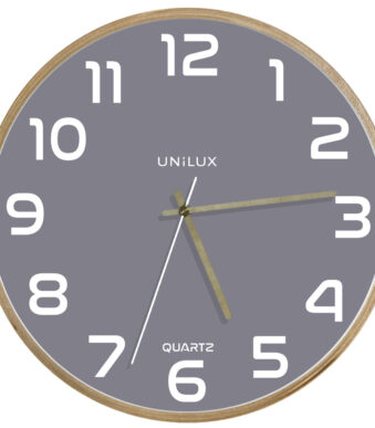 UNILUX wandklok/quarzklok 'BALTIC', diameter: 315 mm, grijs