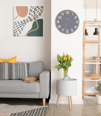 UNILUX wandklok/quarzklok 'BALTIC', diameter: 315 mm, grijs