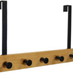 UNiLUX deurgarderobe KARAKO, 5 haken, zwart / bamboe