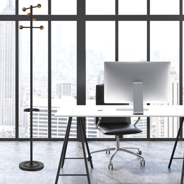 UNiLUX garderobestandaard WELCOME WOOD, 6 haken, zwart