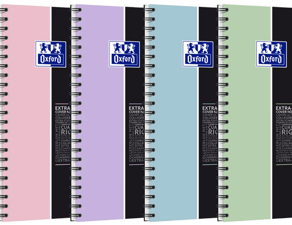 Oxfordcollege-schrift voor studie, pastelkleurig, A4+, gelinieerd