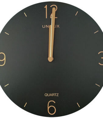 UNiLUX quartz wandklok SAVANA, diameter: 300 mm, zwart