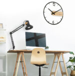 UNiLUX quarz wandklok CIRCLE, zwart / bamboe