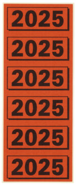 ELBA inhoudsetiket '2025', rood, maat: (B)57 x (H)25 mm