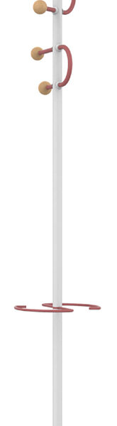 UNiLUX garderobestandaard STUDIO, hoogte: 1.750 mm, wit/rood