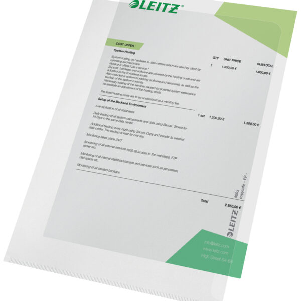 LEITZ zichthoes standaard, A5, PP, generfd, 0,13 mm