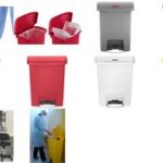 Rubbermaid pedaalafvalbak smalle Jim, 30 liter, geel