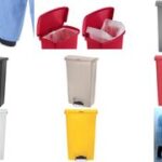 Rubbermaid vuilnisbak met voetendrukopening Slim Jim, 68 liter, wit