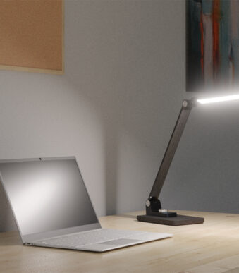 Hansa LED-bureaulamp 'Breeze', voet, grijs-metallic