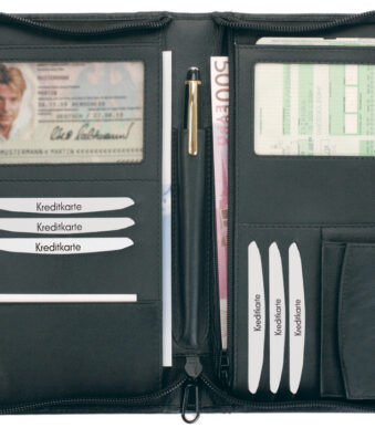 Alassio lederen reisdocumentenhouder met RFID-beveiliging.