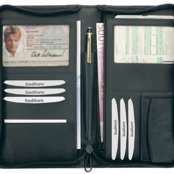 Alassio lederen reisdocumentenhouder met RFID-beveiliging.