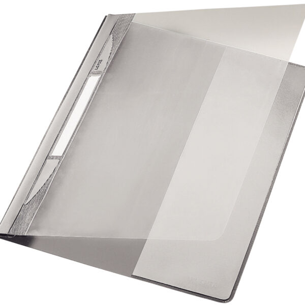 LEITZ snelhechter Exquisit, DIN A4 overmaats, PVC, grijs