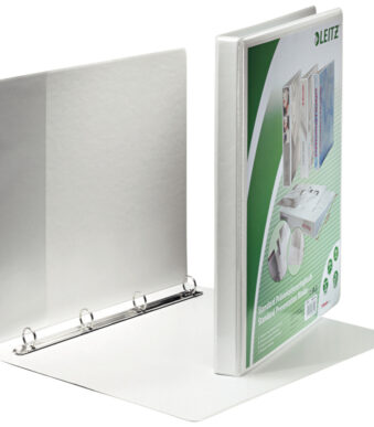 LEITZ presentatie-ringband, A4 extra breed, wit, rug 30 mm, 4-rings mechaniek