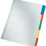 LEITZ Mylarkartonnen tabbladen, blanco, A4, 5-delig, grijs
