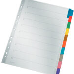 LEITZ Mylarkartonnen tabbladen, blanco, A4, 10-delig, grijs