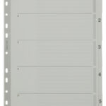 LEITZ Mylarkartonnen tabbladen, cijfers, A4, 1-5, 5-delig, grijs