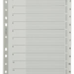 LEITZ Mylarkartonnen tabbladen, cijfers, A4, 1-12, 12-delig,grijs