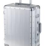 Aluminium trolley, mat zilverkleurig.