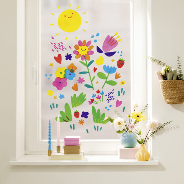 Gekleurde raamfolie, gemengde kleuren, 230 x 330 mm