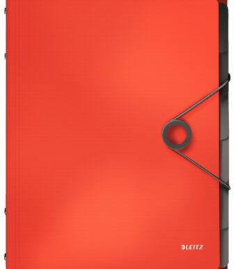 LEITZ sorteermap Solid, DIN A4, PP, 6 vakken, lichtrood