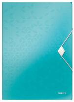 LEITZ hoekspanmap WOW, DIN A4, PP, ijsblauw