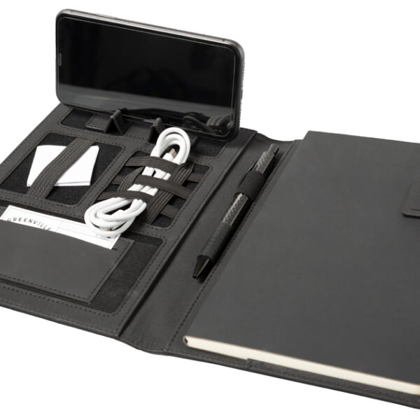 STOP schrijfmap RPET BELIZE, met flap, A5, gerecycled PET, antraciet